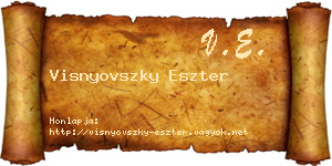 Visnyovszky Eszter névjegykártya
